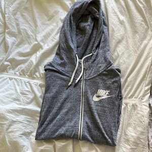 A zip up hoodie, size M, a light grey, Nike